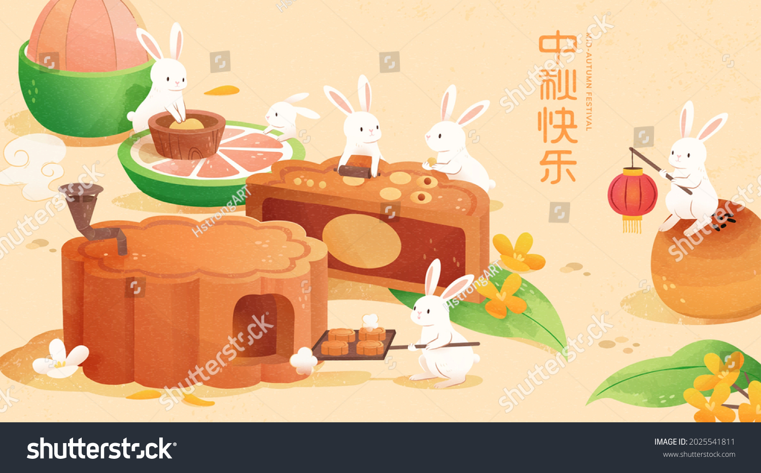 stock-vector-asian-mooncake-bakery-theme-banner-cute-white-rabbits-making-tasty-moon-cakes-together-to-2025541811