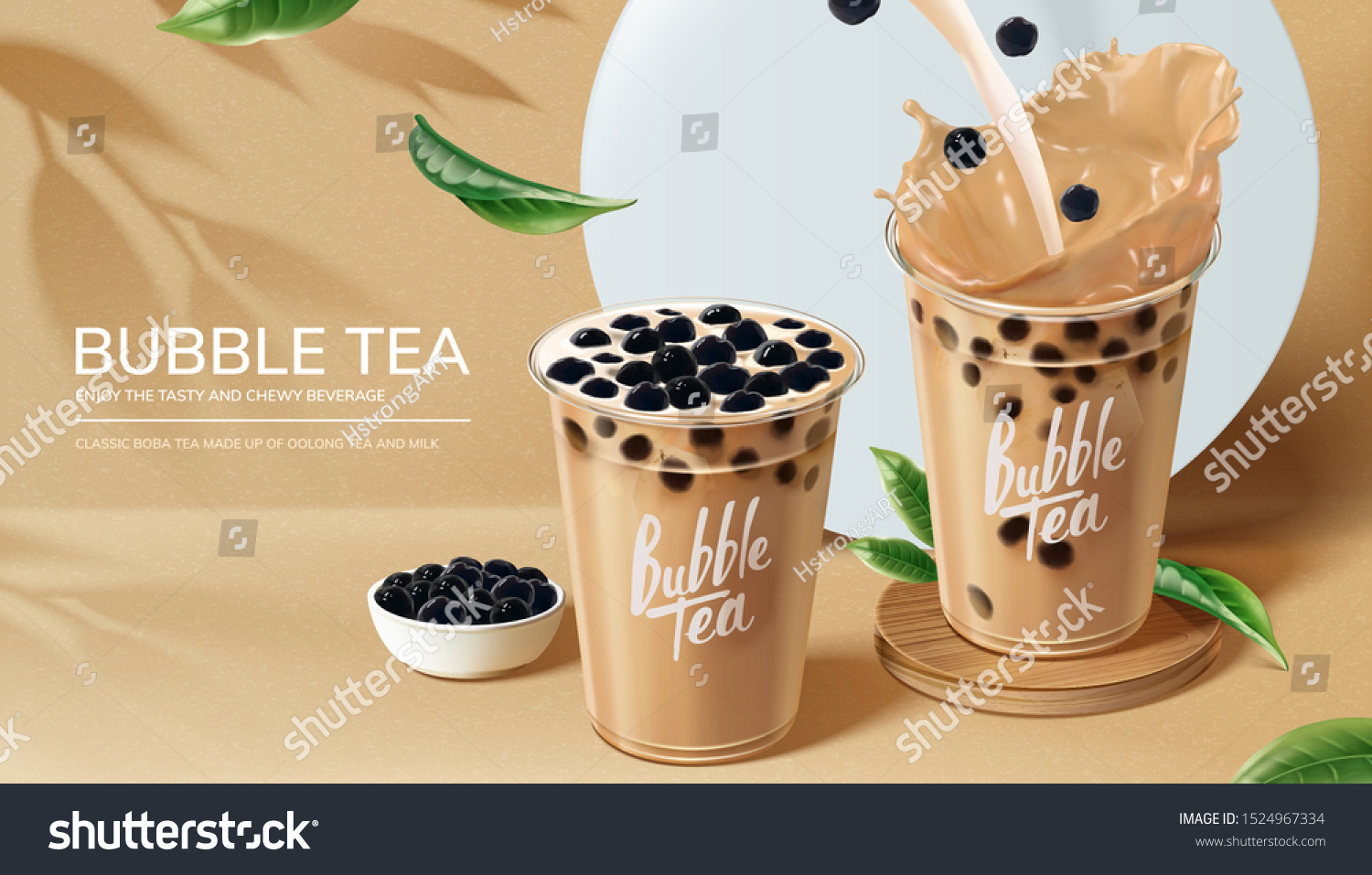 stock-vector-bubble-milk-tea-ads-with-pouring-milk-in-d-illustration-1524967334