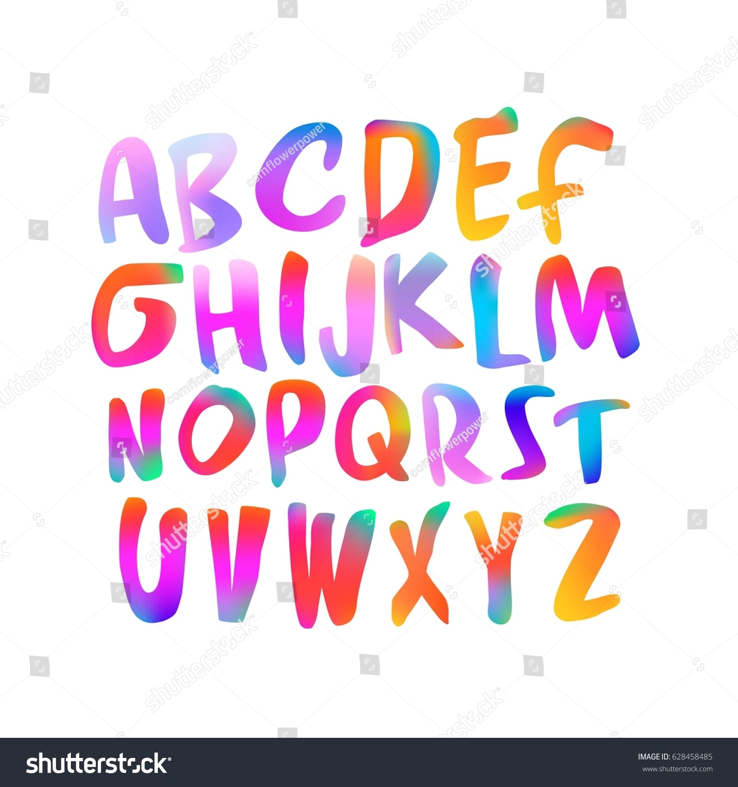 stock-vector-colorful-handwritten-script-font-and-alphabet-vector-rainbow-bright-type-fluid-rainbow-colors-628458485