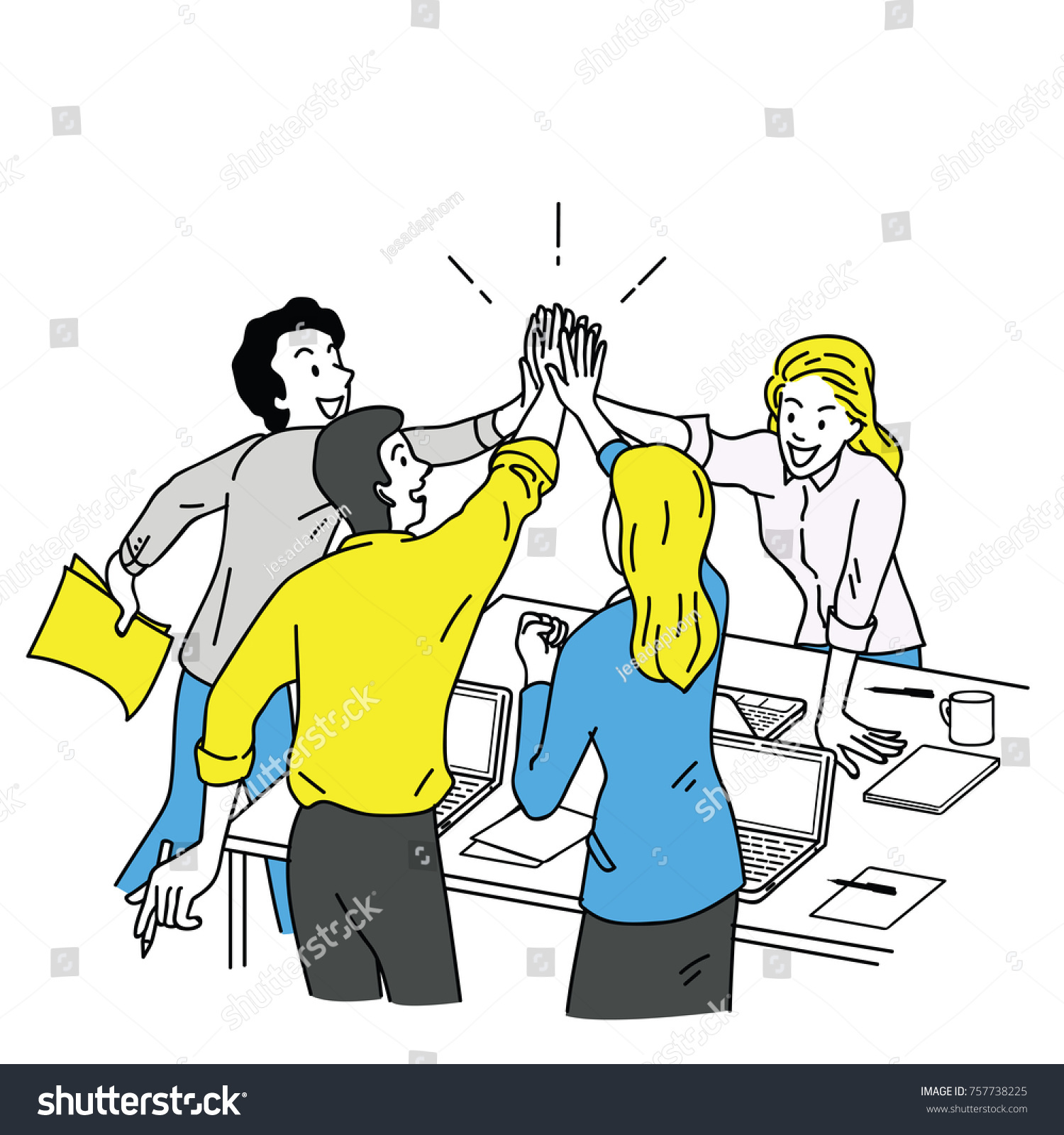 stock-vector-group-of-businesspeople-man-and-woman-giving-high-five-in-business-concept-of-corporate-success-757738225