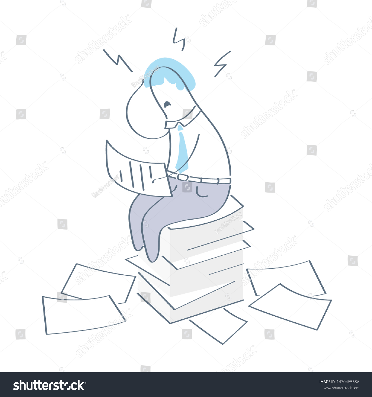 stock-vector-office-stress-overwork-overload-with-paper-work-report-or-education-concept-cute-shocked-1470465686