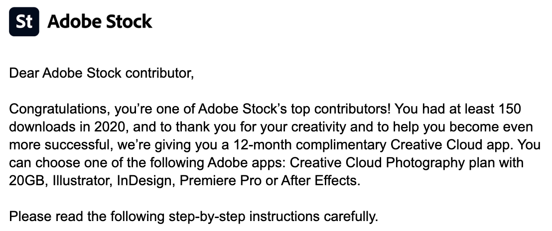 你有收到來自 Adobe Stock 的超佛禮物嗎？